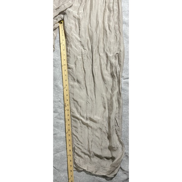 Scandal Italy Free Pant Made in Italy Tan Flowy Bohemian Silk Gypsy Fairy L - Picture 7 of 10